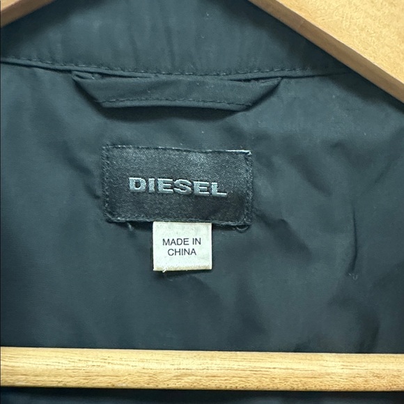 Diesel Mens Vintage Black Bomber Biker Jacket Grunge Size Small OUTDOOR Goth - Picture 3 of 8